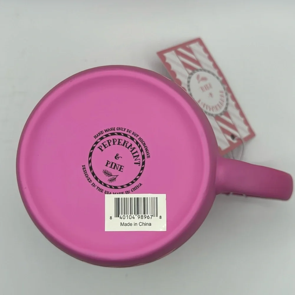 Hot‎ Pink Christmas Tree Soft Matte Touch Coffee Tea Mug NWT